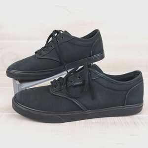 Vans Women's Size 8 Atwood Black Canvas Sneakers 721356